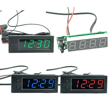 Electronic de mare precizie de ceas cu led-uri modul Luminos termometru voltmetru Auto de Temperatură Tensiunea Bateriei Monitor Panou de Metru