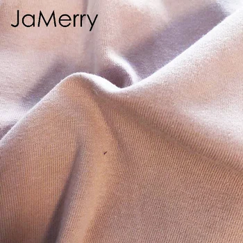 JaMerry Casual solid felinar mâneci costum set O-gât faux bijuterii mansete falbala femei set Home moale toamna iarna set de două piese