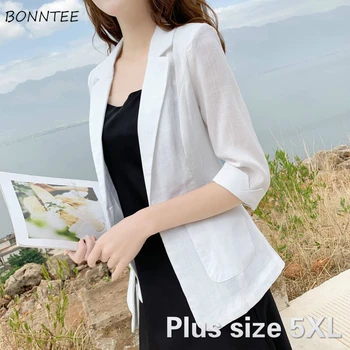 Femei jachete de Moda coreeană Elegant de Birou de Afaceri Lady Jacheta Solide Simple de Protecție solară Vara Outwear Femei Plus Dimensiune 5XL