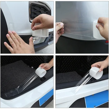 5CM Masina Autocolante Protector Benzi de Film Transparent Nano Velcro Auto pragul Partea Guard Anti-Coliziune Scuff Folie de Protectie