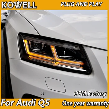 Auto Styling-pentru Faruri Audi Q5 2009-2012 2013-2018 Q5 LED-uri Faruri DRL Lentilă Fascicul Dublu bi-LED, lentila far de masina
