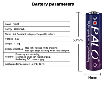 2-24buc 1.5 v AA baterie reîncărcabilă 2800mwh 1.5 tensiune li-ion, litiu-ion 2A AA baterii LED display
