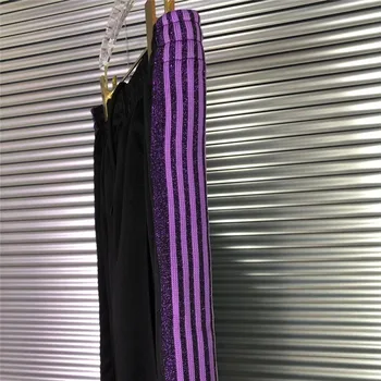 Panglică violet cu Dungi Broderie Fluture AWGE Ace pantaloni de Trening Barbati Femei Pantaloni Jogger AWGE Pantaloni