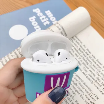3D inghetata Cutie de Piele pentru Căști Cazuri pentru Apple Airpods 1/2 alimente Silicon de Protecție Cască de Acoperire Accesorii Drăguț Dulce Tub