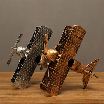 Strongwell Epocă De Fier Avion Figurine Miniaturale Creative Detasabila Model De Avion, Acasă Decor Retro De Metal Aeronave Meserii