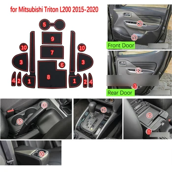 Anti-alunecare de Cauciuc a Ușii Cupa Mat pentru Mitsubishi L200 Triton Strada Strakar Barbar Fiat Fullback RAM 1200~2020 Accesorii