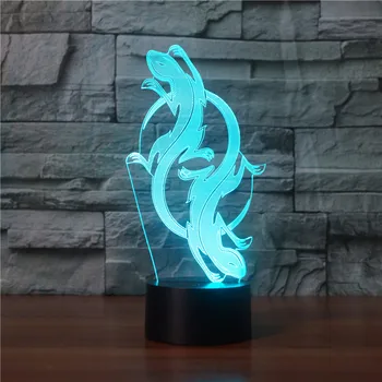 [Șapte Neon]transport Gratuit șopârlă forma Acrilice 7Colors Lampa de Birou 3D Lampa de Noutate cadou Led Lumina de Noapte Millennium Falcon Lumina