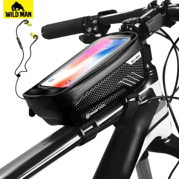 OMUL SĂLBATIC Ecran Tactil Bicicleta Sac Impermeabil Bicicleta Ghidon Sac 5.8/6.0 Inch Telefon în Caz de Ciclism Top Tube-Geanta Accesorii
