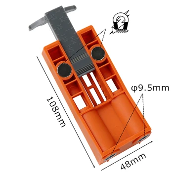 Gaura buzunar Jig Set Unghi de Foraj Ghid de 9,5 mm, Pas Burghiu Perforator Cu Magnet de Poziționare Cursor Jig Instrumente de Tamplarie