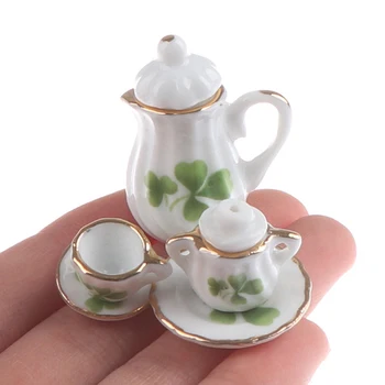 1:12 Miniatură 15buc de Ceai din Portelan Set de Ceasca de Flori de Veselă de Bucătărie casă de Păpuși (8 Modele la alegere)