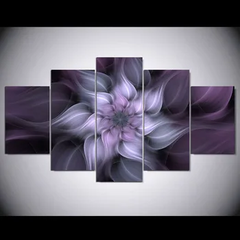Arta de perete Postere Cadru Acasă Decorare Camera de zi 5 Panoul Violet Flori Modular Imagine HD Tipărite Moderne, Pictura Pe Panza