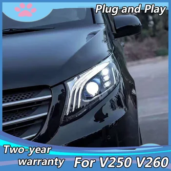 Styling auto lampă de Cap Pentru Benz Vito faruri V250 V260 V260L cap lumina 2016 2017 2018 2019, TOATE LED vito față de lumină Bi Obiectiv