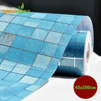 45x200cm DIY Home Decor Tapet Bucatarie Mozaic Folie de Aluminiu Auto-adhensive Anti Ulei de Tapet Pentru Bucatarie de Perete Autocolant