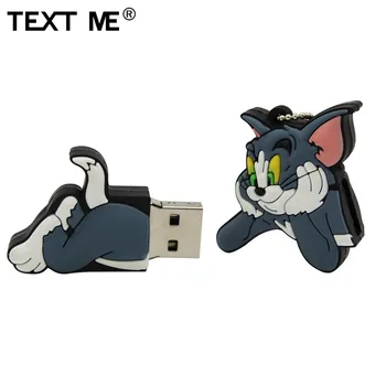TEXT MINE de desene animate drăguț pisică și mouse-ul stil usb flash drive usb 2.0 4GB 8GB 16GB 32GB 64GB pendrive cadou de U disc