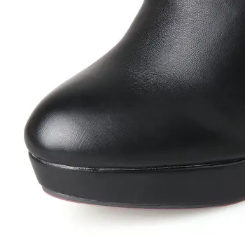 2019 Toamna Pentru Femei Cizme Pentru Femei De Moda Platforma Toc Înalt Cizme Genunchi Ridicat De Iarnă De Pluș Lung Cizme A Subliniat Toe Fermoar Femeie Pantofi