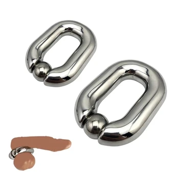 De sex masculin Grele BDSM cu Bile din oțel Inoxidabil Scrot Targă metal penisul sclavie Inel de Penis Intarziere ejaculare de sex masculin nouă Jucărie Sexuală pentru bărbați