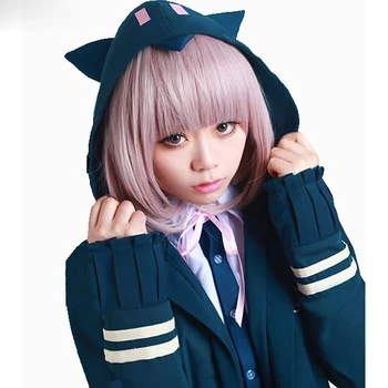 Anime DanganRonpa Dangan Ronpa Nanami ChiaKi Rezistente La Căldură De Păr Peruca Cosplay Costum + Liber Peruca Cap