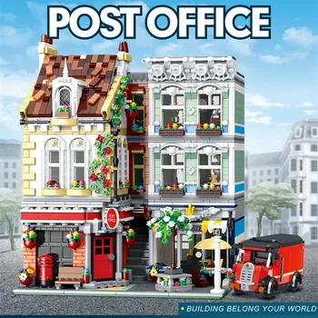 ÎN STOC 10198 3716pcs Stradă Oraș Serie de Cărămidă Pătrată Post Office MOC-22101 blocuri Jucarii pentru copii DIY educație Cadouri
