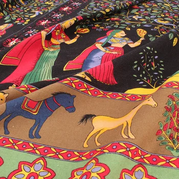 Vintage Etnice Stil Indian Lenjerie de pat din Bumbac Tesatura de Cai Fata de Mozaic DIY Pânză de Cusut, Quilting Materiale Pentru Saci