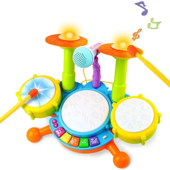 Copii Jucărie Set de Tobe Instrumente Muzicale de Educație Timpurie Muzicale Tobe pentru Copii mici set de Tobe Electronice Cadou pentru Băieți și Fete