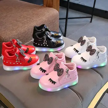 Led Aprins Copii Pantofi Pentru Fete Baieti Primavara Toamna Coș Led Copii De Iluminat Pantofi De Moda Luminos Copii Adidas Plat