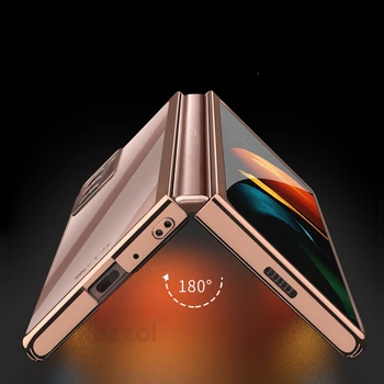 De lux Placare Clar Caz Greu Pentru Samsung Galaxy Z 2 Ori Transparent Caz Clar Protecție Completă Cover pentru Galaxy Z 2 Ori