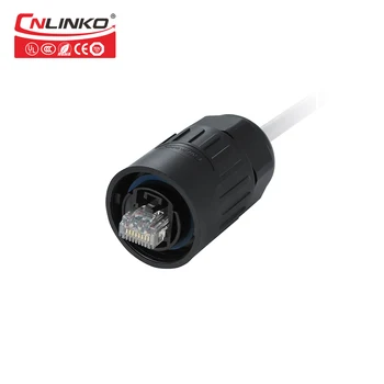Cnlinko PBT Plastic Cablu de Sârmă Conector Rj45 Priza de Asamblare Ip67 rezistent la apa 8pini Conector pentru Industrie Medicale de Iluminat