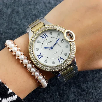 Diamant de lux Rochie de Afaceri Ceasuri de mana CONTENA Elegant Doamnelor Cuarț Ceas de Moda de Cristal Dial Femei Ceas Ceasuri horloges
