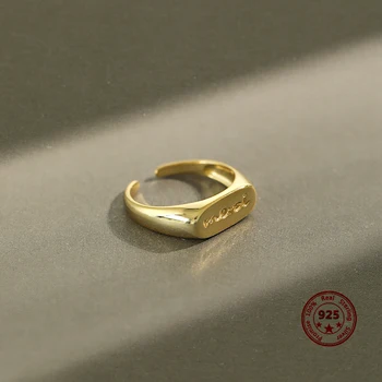 2020 Versiunea coreeană A S925 Argint Inel Stil Retro Ring Fata Litere URI Simple de Design Personalizat Femei Bijuterii