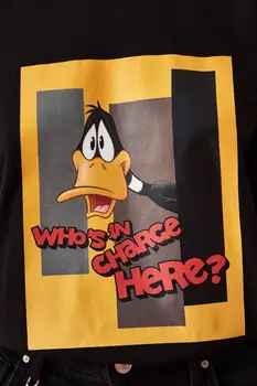 Trendyol Daffy Duck Lisanlı de Bază cu Maneci Lungi Tricotate T-Shirt TWOAW21TS0064