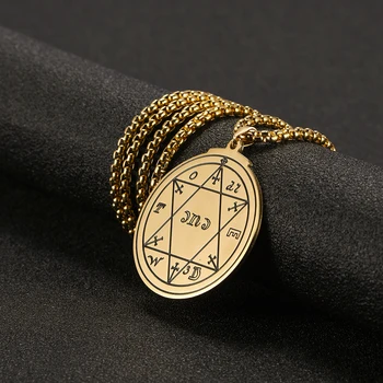 Teamer Bărbații Evrei cu Steaua lui David Colier Pentagrama lui Jupiter Sigiliul lui Solomon Hexagrama din Inox Lant Cutie Coliere