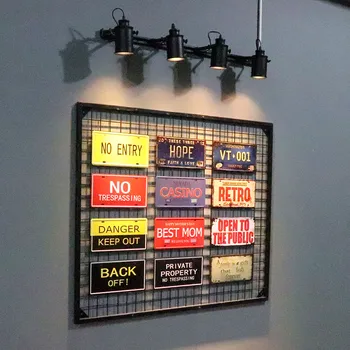 DL-Retro de perete litere de înmatriculare semn de personalitate ornamente bar pub de creatie perete agățat semne