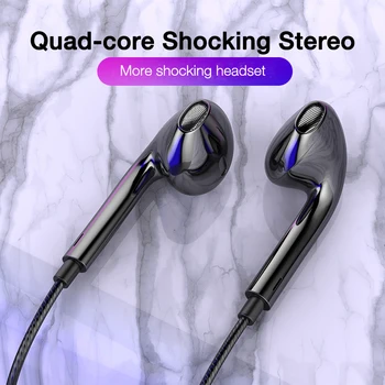 EARDECO Quad-core Mobile cu Fir Căști de 3,5 Sport Căști cu Bass Căștilor de Telefon Sârmă setul cu Cască Stereo Microfon Muzica Căști