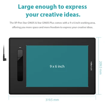 XP-Pen Stele G960S&960 Plus 9x6 Inch Desen, Grafică Comprimat Suport Tablet Android 60° Înclinare 8192 de Presiune E-Learning-Predare