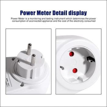 RZ UE Plug AC de Metri de Putere 230v Digital Tensiune Wattmeter Consumul de Putere în Wați de Energie de energie Electrică Metru Analizor KWH Monitor