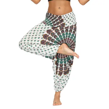 Femei Pantaloni Harem Boho Tigan Yoga, Dans Hippie Largi Palazzo Pantaloni WHShopping