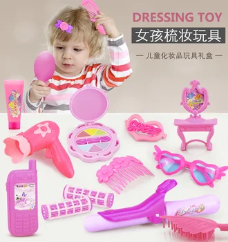 Mini BRICOLAJ Pretinde Joc Princess Make Up Simulare Costum Roz de Coafură Clip de Păr Jucarii si Cadouri Pentru Copii Fete