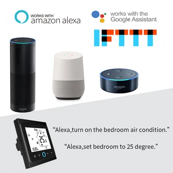 2 Țevi WiFi, Aer Conditionat cu Termostat Controler de Temperatura Ventilator Unitate Bobina de Lucru cu Alexa de Start Google
