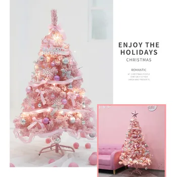 #48 Ornamente de Crăciun, Pom de Crăciun Roz Flocking Copac Pachet de Anul Nou Crăciun Decoratiuni Pentru Casa новогодний декор