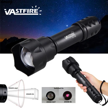 Zoom LED 7W Lanterna Infrarosu Night Vision IR rezistent la apa Lanterna LAMPA+Comutator de Presiune+suport pentru Pistol de mână, pistoale, puști de Vânătoare