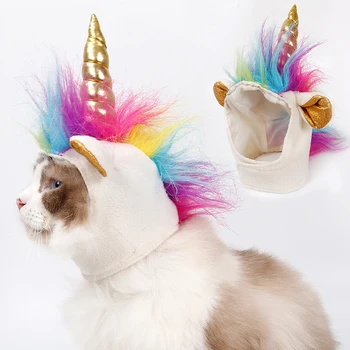 2019 Oxford Tesatura de Halloween Pisica Cosplay Unicorn Palarie Animal de Companie Capul Rochie de Îmbrăcăminte de Desene animate de Animale Pac Rochie de Pânză Uniformă