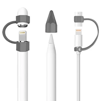 Besegad Silicon Moale Anti-Pierdere a suportului Capacului de Încărcare Cablu Adaptor de Prindere Penita Acoperă pentru Apple Creion iPad Pro iPencil Accesorii
