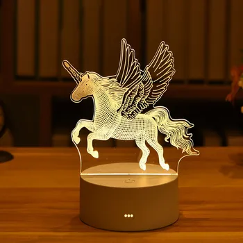 2020 mai Noi jocuri 3D de Lampă cu LED-uri Creative Urs Inima Lumini de Noapte Noutate Iluzie Lampa de Noapte Iluzie 3D Lampă de Masă pentru Acasă Decorative
