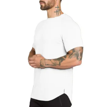 Brand de îmbrăcăminte de fitness tricou barbati 2021 moda de vara extinde street wear hip hop maneca scurta din bumbac săli de sport t-shirt culturism