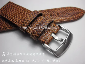 Watchbands 20mm 22mm de Înaltă calitate din piele de șopârlă Piele naturala Maro Inchis Om Femeile Handmade Vintage Ceas Trupa Curea