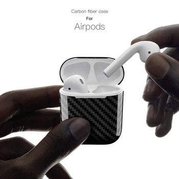 Rezistent la praf rezistent la Socuri Fibra de Carbon Cască Caz de Protecție Pentru Apple AirPods Slim Lux de Lumină Acoperă pentru Apple AirPods Caz