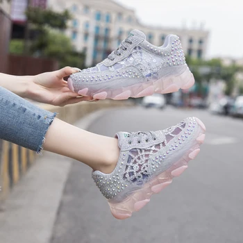ADBOOV Dantela Design la Modă Femei Adidași Nituri Pantofi de Moda Doamnelor