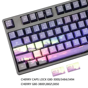 110 Chei OEM PBT Taste Set Complet Mecanice Tastatura Taste 5 Părți Sublimare Violet Lumina Zorilor Taste