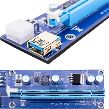 USB 3.0 PCIe VER Ver009S PCI-E 1X la 16X Alimentat Riser Card ETH Coloană Adaptor GPU Card Ethereum Miniere Adaptor Adaptor P1H8