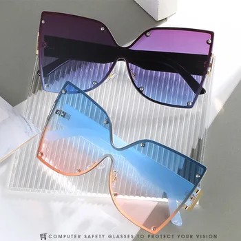 Brand de lux fără ramă Fluture ochelari de Soare Femei 2021 Nouă Epocă Supradimensionat Ochelari de Soare pentru Femei de Moda Nuante UV400 oculos